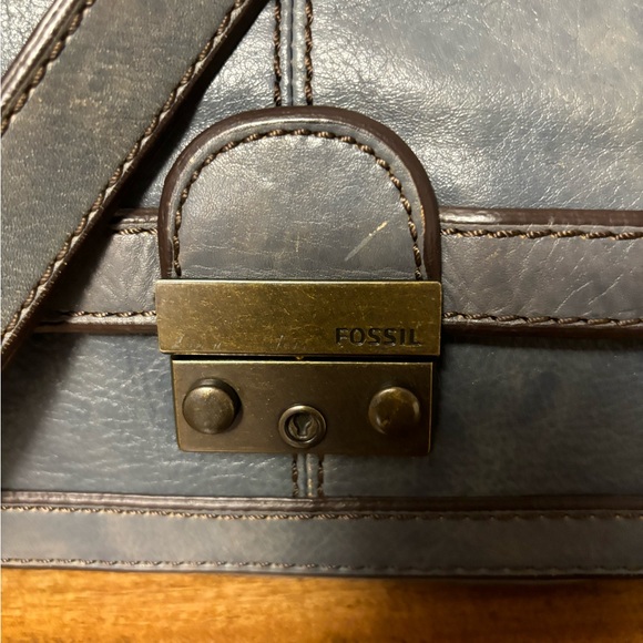 Vintage blue/grey FOSSIL leather bag - Picture 2 of 12